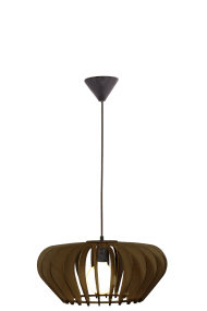 Calyps Ø44 Marrón Lámpas de techo De Aneta Lighting - La elegante lámpara de techo Calyps está hecha de láminas de contrachapado suavemente redondeadas que crean un hermoso juego de luces y sombras.