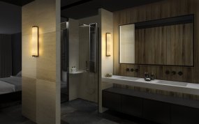 Classic Cylinder 45cm Negro lámpara de baño De Ledvance - Classic Cylinder &auml;r en modern badrumslampa med klassisk design och g&ouml;r sig utm&auml;rkt i offentliga milj&ouml;er.