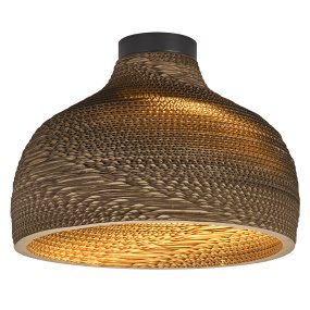 Cardboard Hat Ø36 Marrón plafón De Ledvance - La pantalla, hecha de varias capas de cartón, crea un hermoso juego de luz en la habitación cuando está iluminada y contribuye a una atmósfera cálida y natural.
