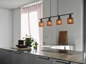 Clay Windows 90cm Marrón Lámpas de techo De Ledvance - Clay Windows har en rustik design med sina sk&auml;rmar gjord av lera i en r&ouml;dbrun f&auml;rg.