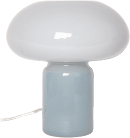 Glas 23cm Azul lámpara de mesa De Eja - Su luz tenue crea una atmósfera agradable, convirtiéndola en el centro de atención perfecto para una mesa auxiliar, el alféizar de una ventana o la mesita de noche.