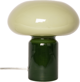 Glas 23cm Verde lámpara de mesa De Eja - Su luz tenue crea una atmósfera agradable, convirtiéndola en el centro de atención perfecto para una mesa auxiliar, el alféizar de una ventana o la mesita de noche.