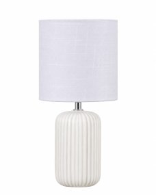 Palizzo 33cm Blanco lámpara de mesa De Nordic Lighting - La l&aacute;mpara de mesa Palizzo combina una elegante base de cer&aacute;mica con sutiles ranuras y una pantalla de lino blanco.