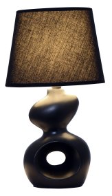 Pablo 36cm Negro lámpara de mesa De Cottex - La base de cerámica única tiene una forma artística que se convierte en el centro de atención de la habitación, mientras que la pantalla textil negra difunde una luz suave y agradable.