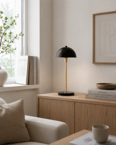 Dito 47cm Negro lámpara de mesa De Nordic Lighting - La l&aacute;mpara incluye un cable transparente de 1,8 m de longitud, un interruptor y un enchufe.