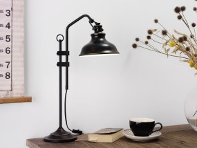 New Haven 50cm Negro lámpara de mesa De Cottex - La robusta construcción de metal y la forma clásica hacen que la lámpara sea perfecta para el escritorio o como iluminación de acento en la sala de estar.