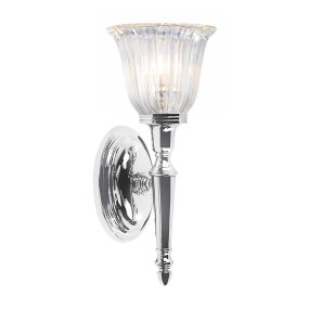 Dryden 33cm Cromo pulido lámpara de baño De Elstead Lighting - La lámpara de pared Dryden es una lámpara clásica y elegante fabricada con materiales de latón de alta calidad que garantizan muchos años de uso confiable.