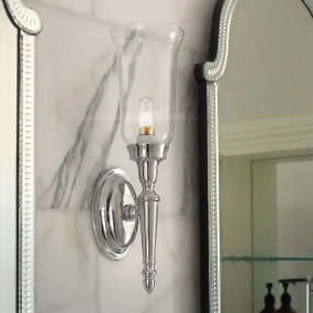 Dryden 40cm níquel pulido lámpara de baño De Elstead Lighting - La lámpara de pared Dryden es una lámpara clásica y elegante fabricada con materiales de latón de alta calidad que garantizan muchos años de uso confiable.