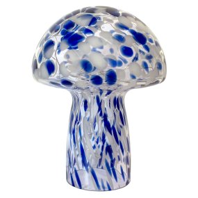 Mushroom 23cm Azul lámpara de mesa De Pixie Design - La l&aacute;mpara de hongo de Pixie Design tiene un hermoso dise&ntilde;o con una superficie jaspeada en azul.