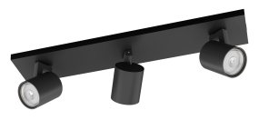 Runner 3 Negro foco de techo De Philips - La carcasa de aluminio negro complementa perfectamente la fuente de luz.