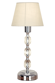 Johanna 34cm Cromo lámpara de mesa De Aneta Lighting - La pantalla textil de color blanco garantiza una agradable distribución de la luz en todo su perímetro.