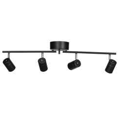 Correct 4 Negro mate De By Rydéns - El riel de techo proporciona una buena luz de trabajo y, gracias a su diseño elegante y discreto, se puede combinar perfectamente con una lámpara de techo elegante, que, por ejemplo, crea ambiente sobre la mesa de la cocina.