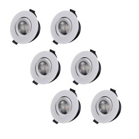 D-007 Downlight 2700K Pack De 6 Blanco De Designlight - El controlador y la caja de conexiones (incluidos) est&aacute;n dise&ntilde;ados para montaje con perfiles de 28 mm en combinaci&oacute;n con placas de techo de 12-13 mm de espesor.