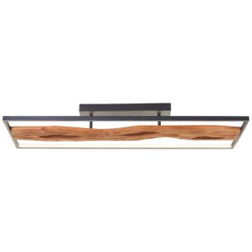 Chaumont 100cm Madera plafón De Brilliant - Con una potencia de 48 W y un flujo luminoso de 6600 l&uacute;menes, proporciona una iluminaci&oacute;n potente en la habitaci&oacute;n, mientras que su luz blanca c&aacute;lida de 3000 Kelvin crea un ambiente acogedor.