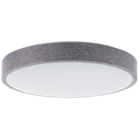 Filiz Ø38 Gris De Brilliant - Su estructura gris revestida de tela le confiere un aspecto suave y acogedor, mientras que la pantalla de pl&aacute;stico blanco distribuye la luz de manera uniforme y sin deslumbramientos por toda la habitaci&oacute;n.
