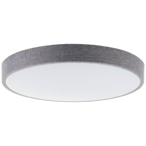 Filiz Ø50 Gris De Brilliant - Su estructura gris revestida de tela le confiere un aspecto suave y sofisticado, mientras que la pantalla de pl&aacute;stico blanco difunde una luz uniforme y sin deslumbramientos por toda la habitaci&oacute;n.