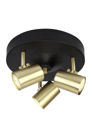 Balder 3 Latón mate foco de techo De Aneta Lighting - Con sus líneas limpias y colores contrastantes, Balder añade un toque moderno a tu hogar: una solución práctica y elegante para quienes se preocupan por el diseño.