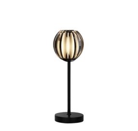 Blossom 32cm Negro lámpara de mesa De Searchlight - La l&aacute;mpara de mesa Blossom es una l&aacute;mpara elegante y moderna que combina metal negro con una elegante pantalla acr&iacute;lica ahumada.