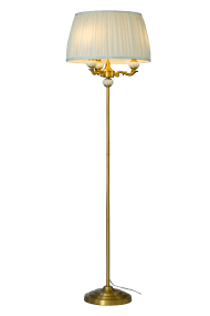 Toulouse Oro lámpara de pie De Aneta Lighting - La l&aacute;mpara de pie Toulouse impresiona por su dise&ntilde;o cl&aacute;sico y elegante, con detalles decorativos y un sofisticado acabado dorado.