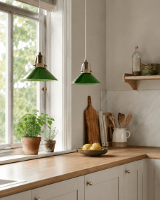 Mäster Ø20 Latón antiguo/verde lámpara de ventana De Lampan - La l&aacute;mpara de ventana M&auml;ster es una l&aacute;mpara atemporal y elegante que se integra a la perfecci&oacute;n tanto en hogares cl&aacute;sicos como modernos.