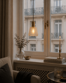 Daimon Ø15 Ámbar lámpara de ventana De Lampan - Es perfecta para ventanas y crea un ambiente c&aacute;lido y acogedor con estilo y personalidad.