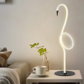 Flamingo 50cm Blanco lámpara de mesa De Elstead Lighting - Flamingo &auml;r en konstn&auml;rlig och elegant bordslampa som kombinerar modern design med skulptural estetik.