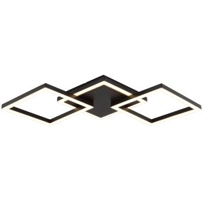 Jorvic 62cm Negro plafón De Brilliant - Gracias a la tecnología LED integrada, la lámpara emite una luz blanca cálida y brillante, ideal para salas de estar, comedores o entradas donde se busca una buena iluminación general y un efecto decorativo.