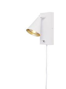 Polaris Blanco lámpara de lectura De Cottex - La elegante lámpara de pared metálica Polaris cuenta con una pantalla ajustable que permite personalizar la intensidad de la luz.