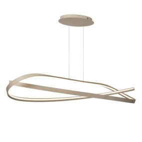 Menuet 140cm Beige De Lucide - La elegante l&aacute;mpara colgante Menut, fabricada en metal beige, cautiva con su forma suave y org&aacute;nica, aportando un toque moderno y luminoso a cualquier estancia.