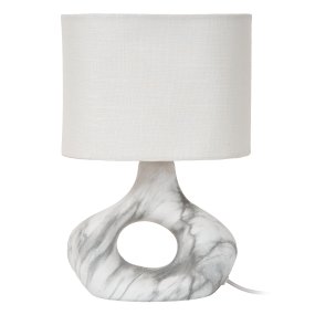 Tomeo 30cm Blanco De Lucide - La base de cerámica, con un hermoso patrón de mármol en tonos grises y blancos, le confiere a cada lámpara un carácter vibrante.
