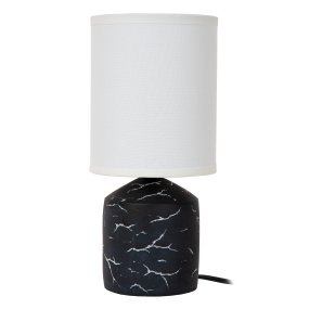 Fran 30cm Negro De Lucide - La lámpara de mesa Fran destaca por su elegante diseño, con una base decorativa de cerámica negra.