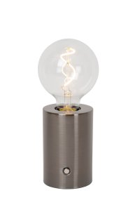 Vivo 23cm Gris oscuro portátil De Lucide - Incorpora una batería recargable que proporciona hasta 6 horas de luz con una carga completa.