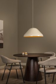 Andres Ø56 Blanco cremoso Lámpas de techo De Lucide - Andres es una elegante l&aacute;mpara colgante de metal con un elegante acabado crema brillante.