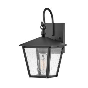 Huntersfield Negro lámpara de exterior De Elstead Lighting - La lámpara de pared Huntersfield tiene un diseño atemporal y elegante con líneas limpias y un elegante vidrio texturizado.