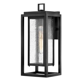Republic 40cm Negro De Elstead Lighting - Republic es una l&aacute;mpara decorativa de fachada con un dise&ntilde;o moderno y un llamativo marco doble.