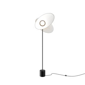 Evolution Blanco lámpara de pie De Maytoni - Evolution es una moderna l&aacute;mpara de pie LED con pantallas giratorias que permiten controlar tanto la forma como la direcci&oacute;n de la luz.