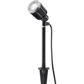 Amalfi Spotlight Negro De Konstsmide - El LED integrado de 1 W produce una luz blanca suave, ideal para una iluminaci&oacute;n exterior acogedora y decorativa.