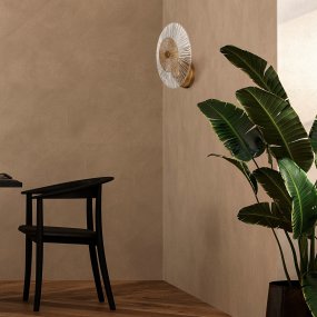 Aster Ø28 Oro lámpara de pared De Maytoni - Con su pantalla de cristal de elaborado diseño con un patrón radiante y una elegante base dorada, crea un hermoso y reflectante juego de luz en la habitación.