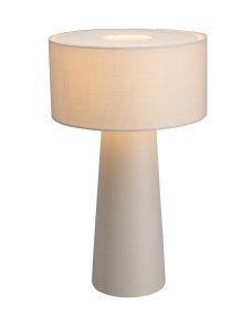 Linum 50cm Blanco De By Rydéns - El tejido de lino proporciona una luz c&aacute;lida y agradable, mientras que el parasol integrado garantiza una distribuci&oacute;n suave de la luz y crea un ambiente acogedor.