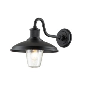 Allenbury Negro De Elstead Lighting - La lámpara tiene un elegante acabado negro texturizado y está diseñada para soportar condiciones climáticas adversas.