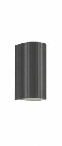 Freja Duo Antracita lámpara de exterior De Lampan - Fabricada en metal lacado en antracita con una textura decorativa acanalada, la l&aacute;mpara irradia un aspecto vibrante y exclusivo.
