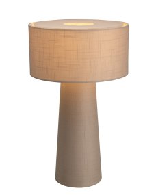 Linum 50cm Beige De By Rydéns - El tejido de lino proporciona una luz c&aacute;lida y agradable, mientras que el parasol integrado garantiza una distribuci&oacute;n suave de la luz y crea un ambiente acogedor.