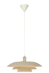 Epsilon 1 Ø45 Beige Lámpas de techo De Aneta Lighting - Lámpara de techo con gancho de suspensión fabricada en plástico blanco.