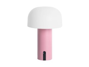 Luca LED 22cm Rosa portátil De Leitmotiv - Está fabricada en metal con un atractivo acabado rosa y cuenta con una pantalla de plástico blanco lechoso que emite una luz suave y agradable.