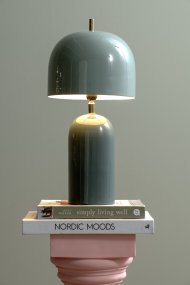 Rico 43cm Azul lámpara de mesa De Leitmotiv - La base en un sutil azul vaquero armoniza a la perfección con la pantalla azul claro, creando un contraste suave y moderno.