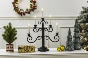 Hantverk 5 Negro De Pixie Design - Adem&aacute;s, el candelabro est&aacute; equipado con un temporizador y se enciende durante 8 horas y se apaga durante 16 horas.