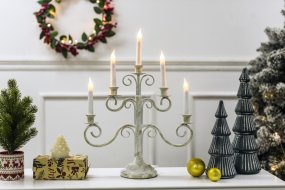 Hantverk 5 Blanco De Pixie Design - Adem&aacute;s, el candelabro est&aacute; equipado con un temporizador y se enciende durante 8 horas y se apaga durante 16 horas.