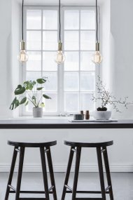 Sky 68cm Latón Lámpas de techo De Markslöjd - Lámpara de techo con tres cables revestidos de tejido de la serie Sky.