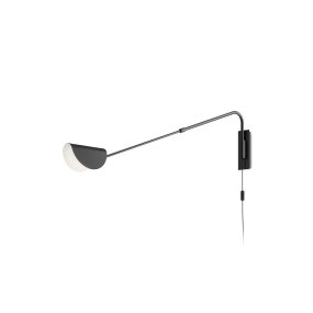 Mollis 105cm Negro lámpara de pared De Maytoni - La lámpara de pared Mollis está fabricada en metal negro con una exclusiva pantalla en forma de cúpula y una fuente de luz oculta bajo un difusor acrílico que proporciona una luz suave y uniforme.