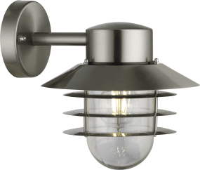 Ystad acero cepillado lámpara de exterior De Nordic Lighting - El aplique de pared Ystad es una l&aacute;mpara de exterior cl&aacute;sica y elegante, fabricada en acero inoxidable con cristal transparente.